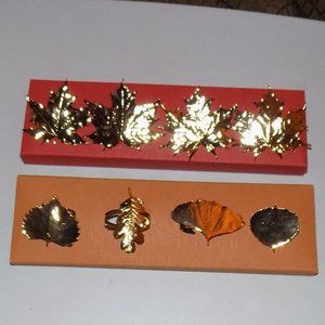 NEW The Nature Company 18K plated napkin rings